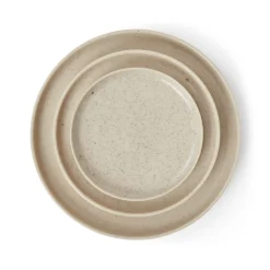 Assiett Bruno 17cm Stengods Spräcklig Beige