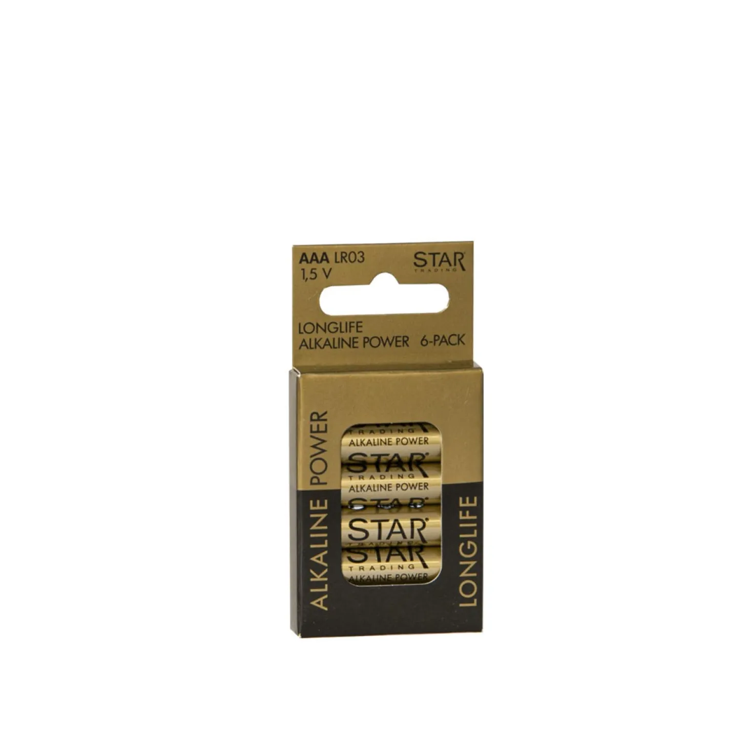 Batteri AAA 1,5V 6-p Guld