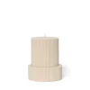 Blockljus Kant Rillat 15x12cm Beige