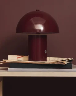 Bordslampa Lou 18x21cm Vinröd