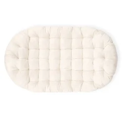 Dyna Oval Slätvävd 190x130cm Naturvit