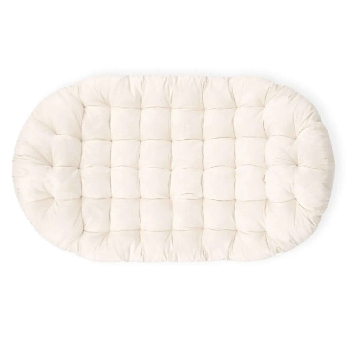 Dyna Oval Slätvävd 190x130cm Naturvit