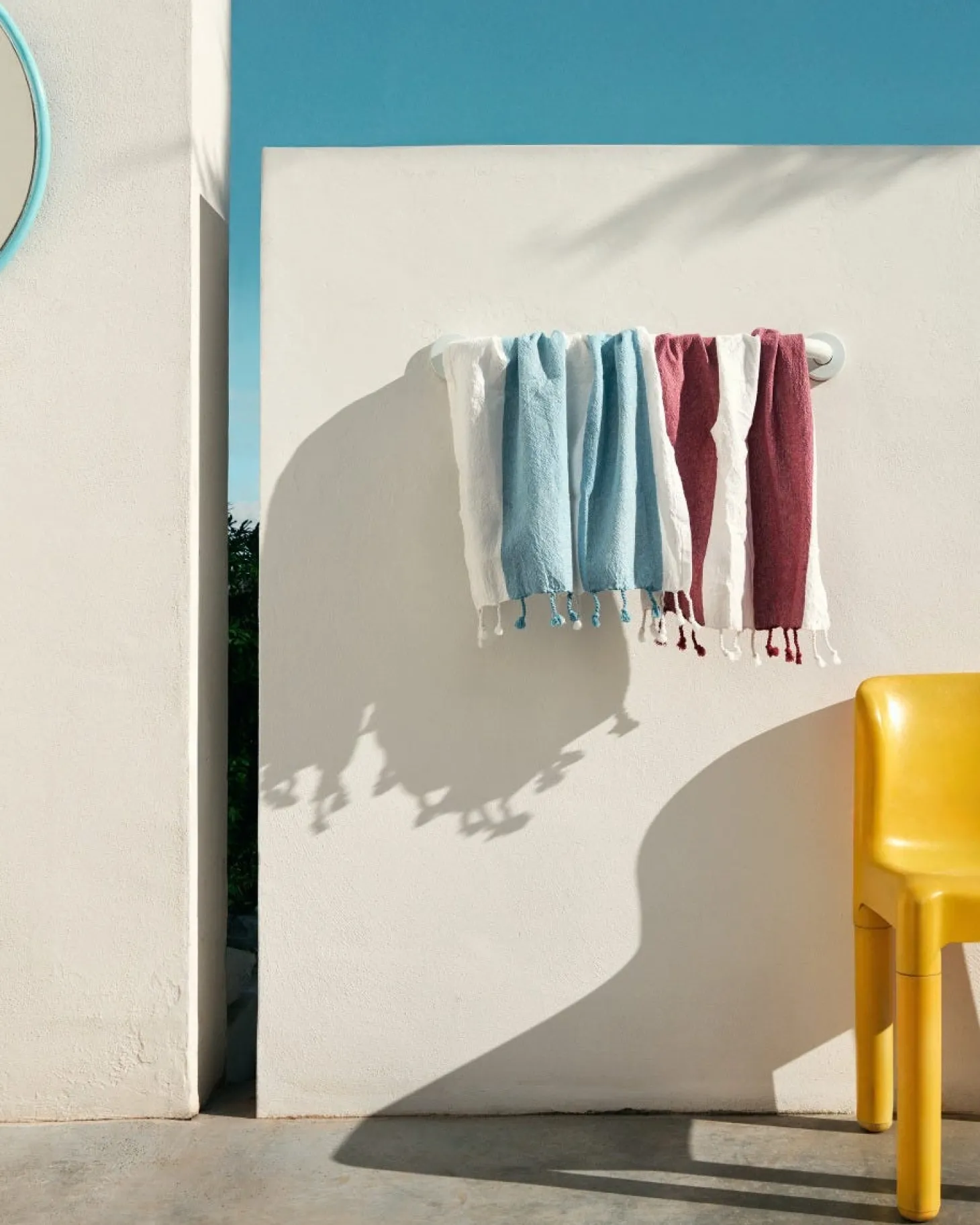 Handduk Hamam Summer Stripe 100x150cm Vinröd