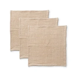 Handduk Våffla 30x30cm 3-p Bomull Beige