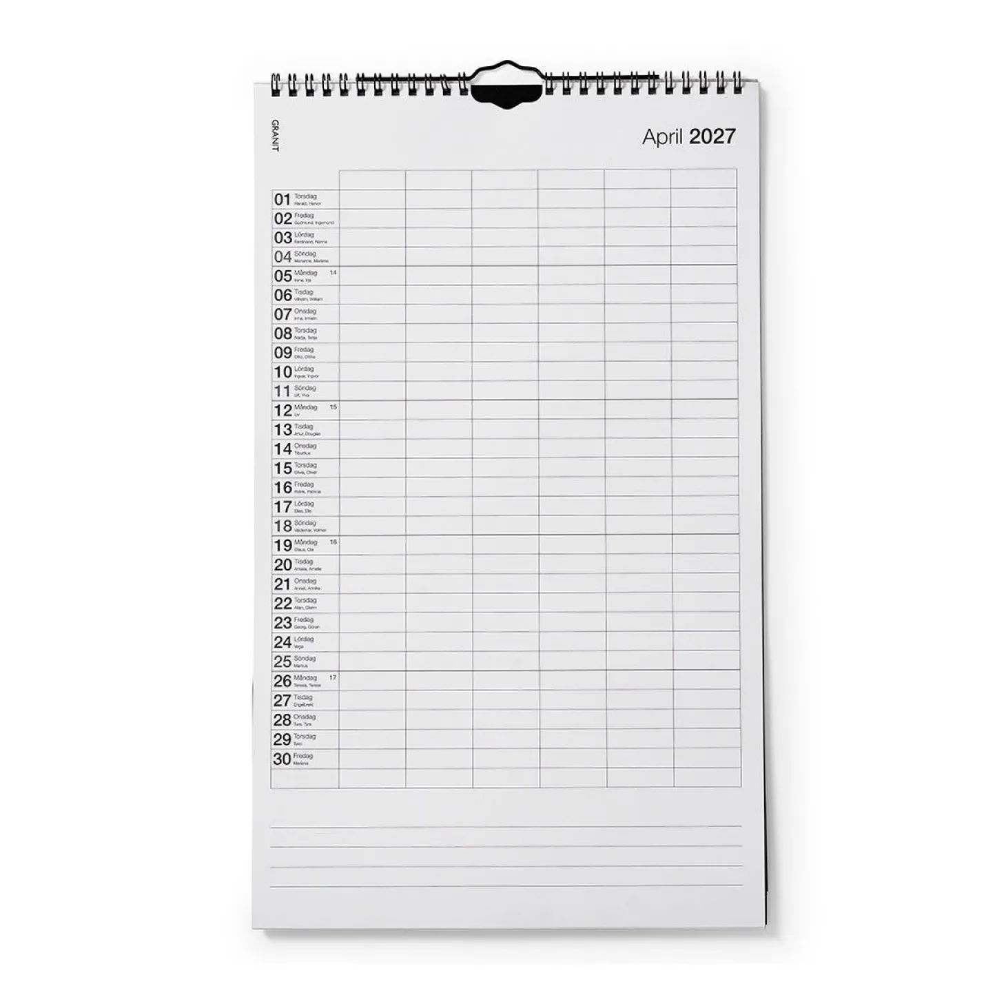 Kalender Kolumn 2026/2027 Beige
