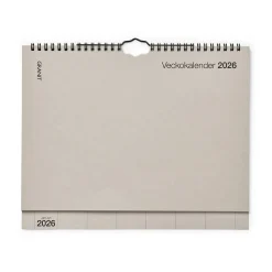 Kalender Vecka 2026 Beige