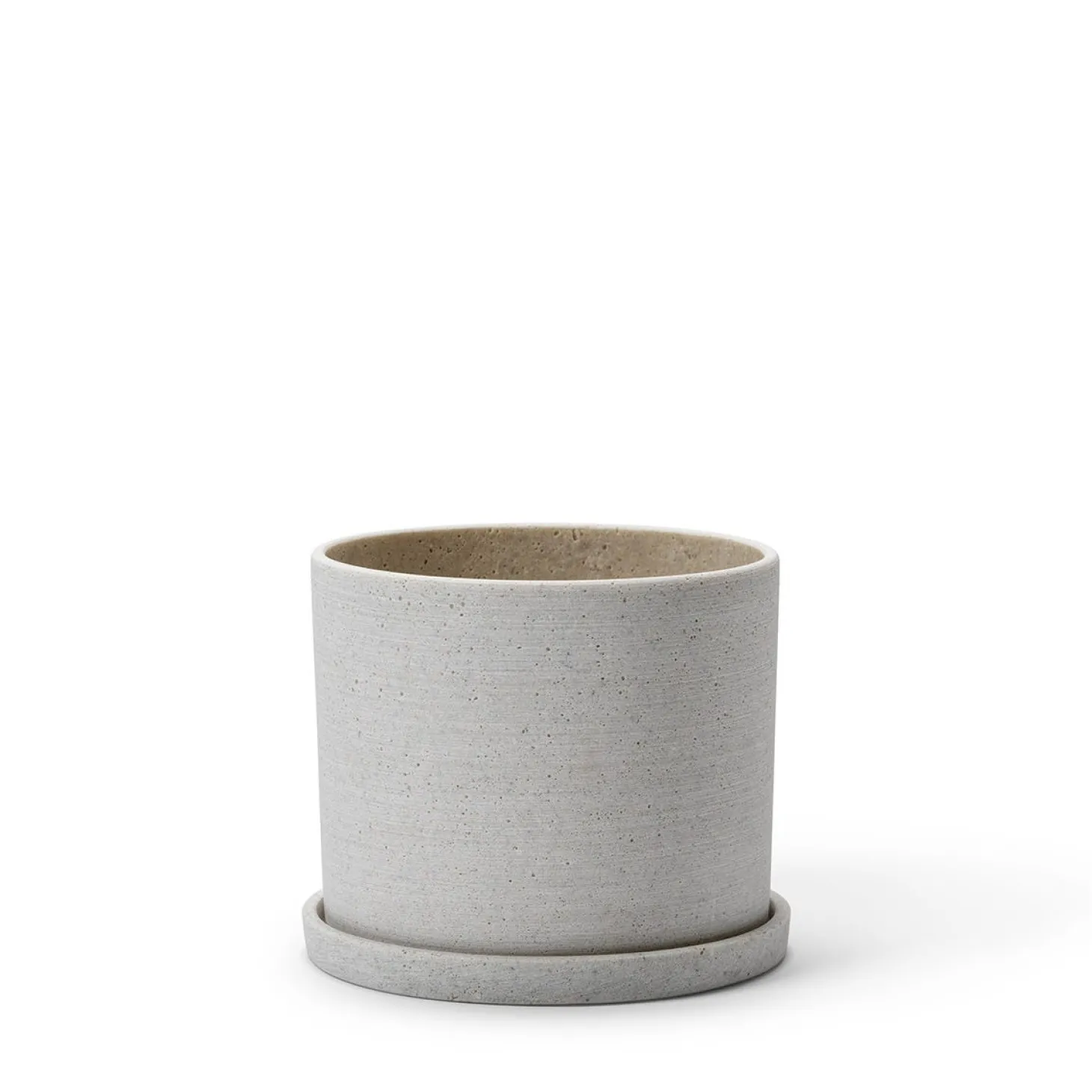 Kruka/Fat Polystone 16cm Vit
