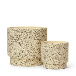Kruka Stänk 14x13cm Naturvit