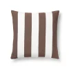 Kuddfodral Blockrand Linnemix 50x50cm Brun