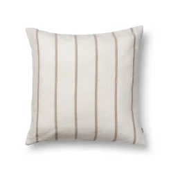 Kuddfodral Linnemix Rand 50x50cm Naturvit