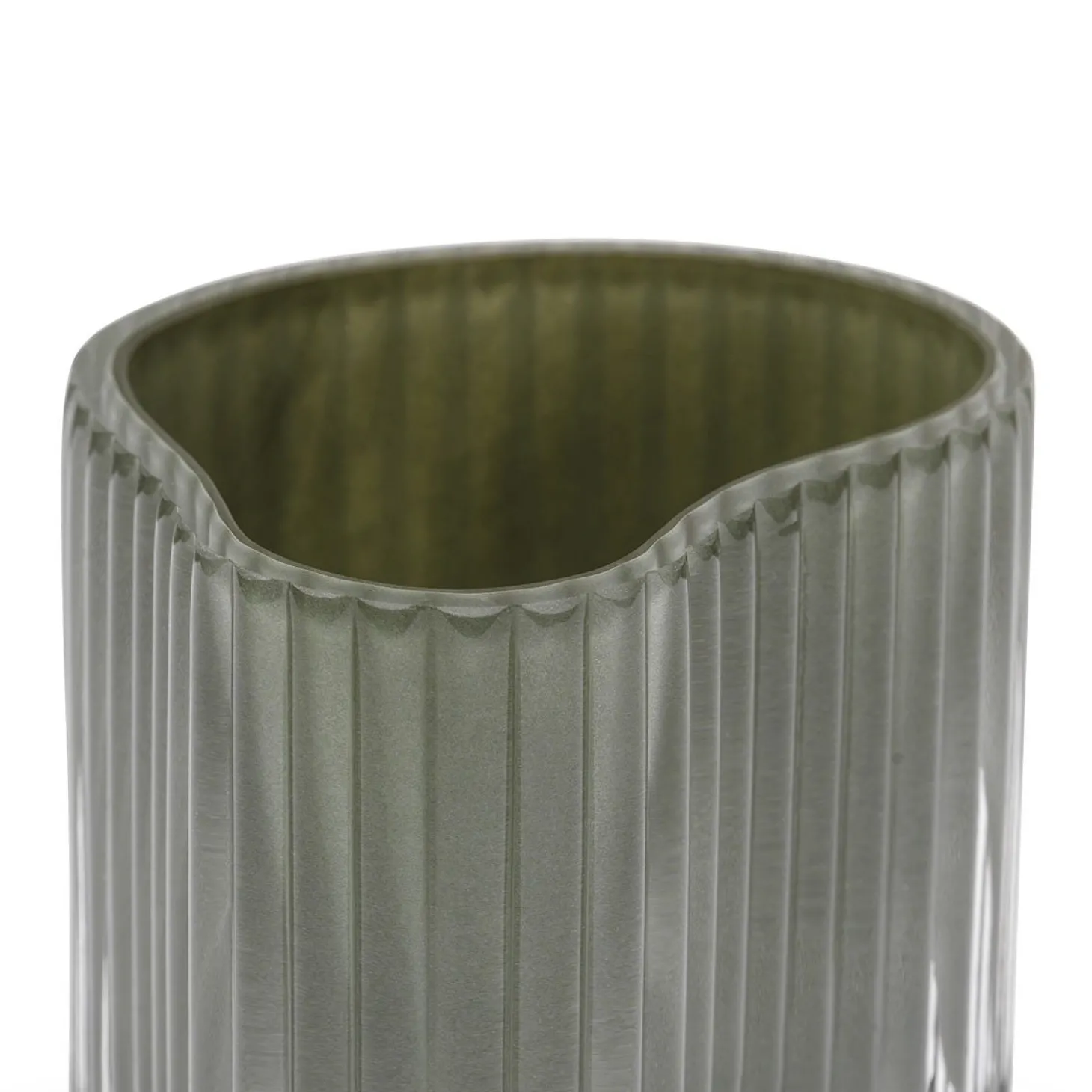 Ljuslykta Rillad Glas 10x8cm Ljusgrön