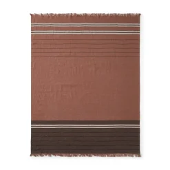 Pläd Linen Stripe 130x170cm Linne Rost
