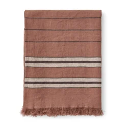 Pläd Linen Stripe 130x170cm Linne Rost