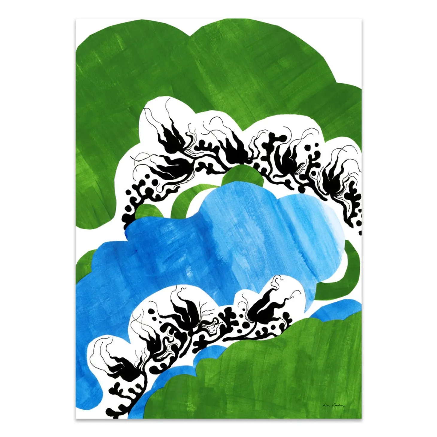 Poster Lisa Sander Green Abstract 50x70cm