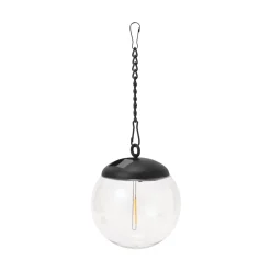 Solcellslampa Glob LED 3-p Svart