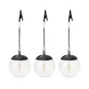 Solcellslampa Glob LED 3-p Svart