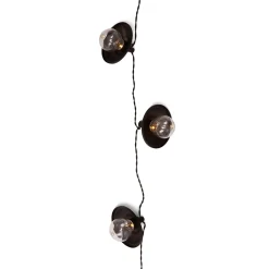 Solcellsslinga 10 LED Glob/Skärm 1,8m Svart