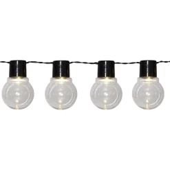 Solcellsslinga 10 LED 1,8m Svart
