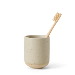 Tandborstmugg 7,5x9,5cm Porslin Beige