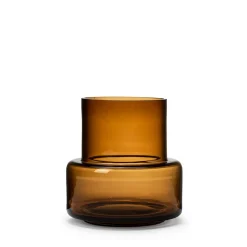 Vas Glas 15x15,5cm Brun