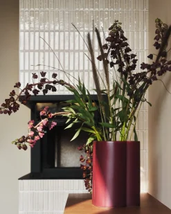 Vas Stengods Trio 20x25cm Vinröd